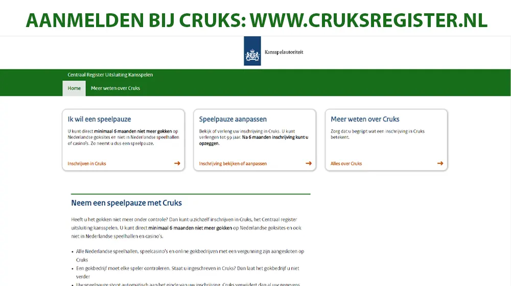 Cruks staat in contact met legaal online casino's