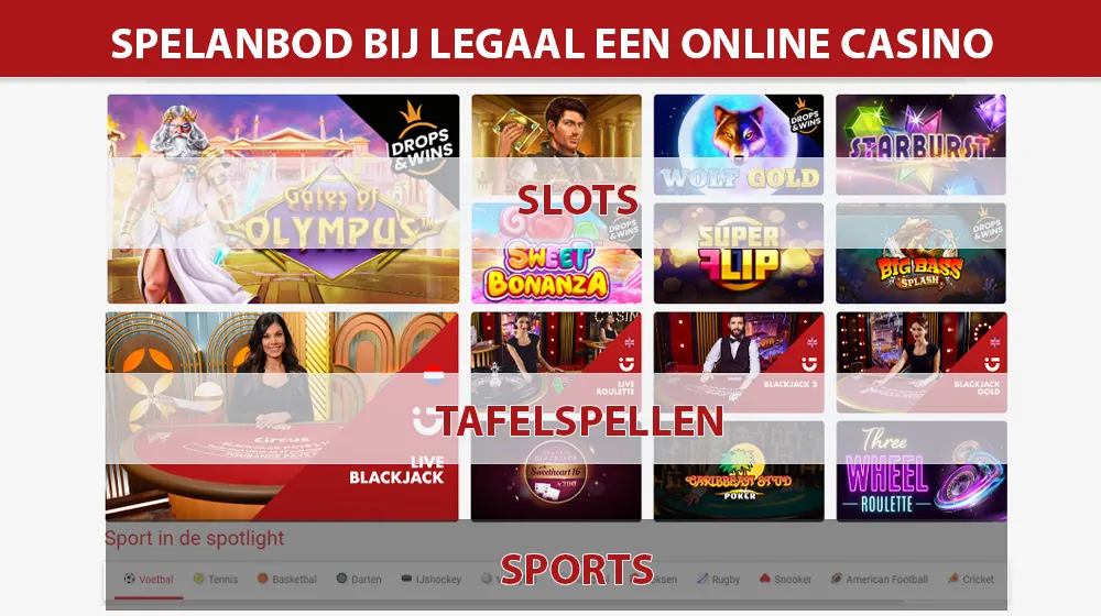 Spelaanbod bij een legaal online casino