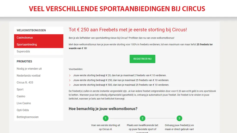 Veel sportbonussen bij het wedden op sports bij online casino's