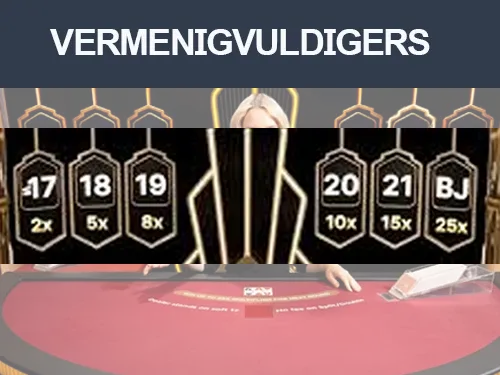 Vermenigvuldigers bij Lightning Blackjack