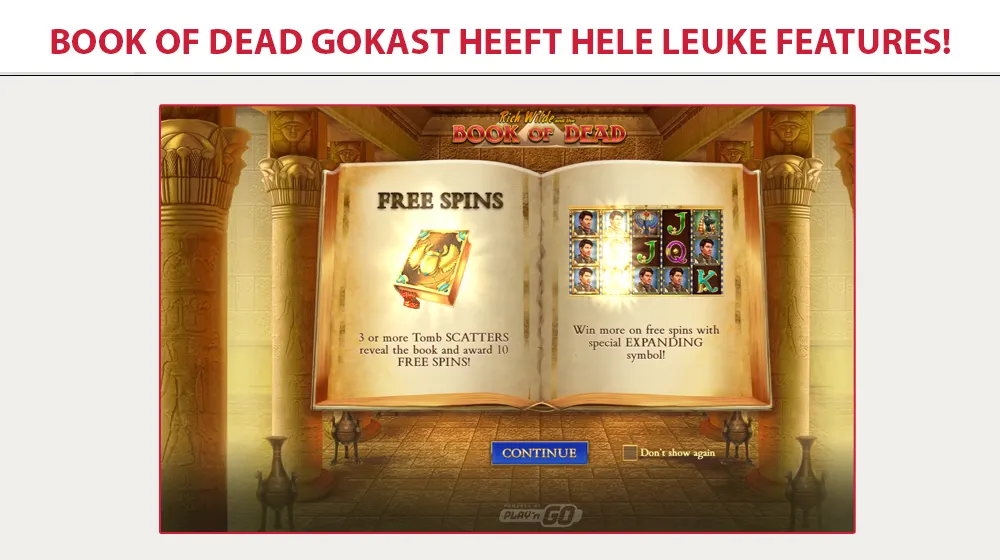 Play N Go gokkast Book of Dead met geweldige featurse