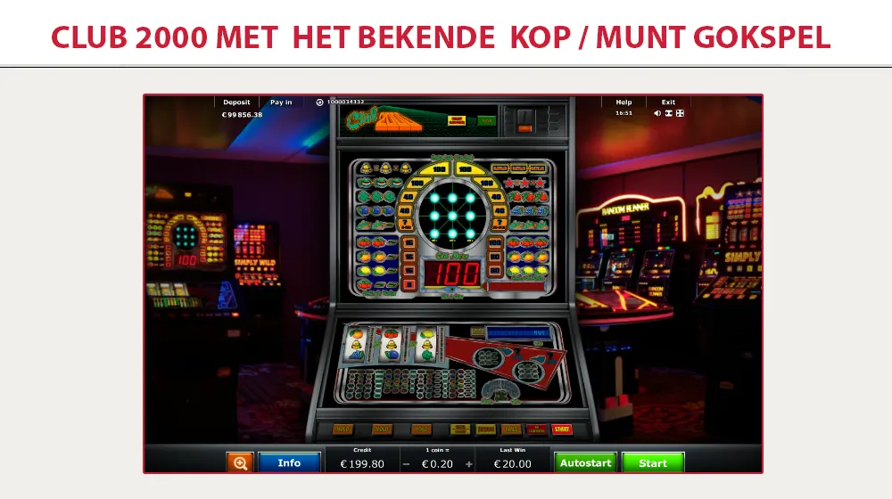 Club 2000 een van de bekendste gokkasten van Eurocoin