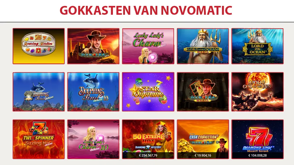 Gokkasten Novomatic spelen bij een online casino