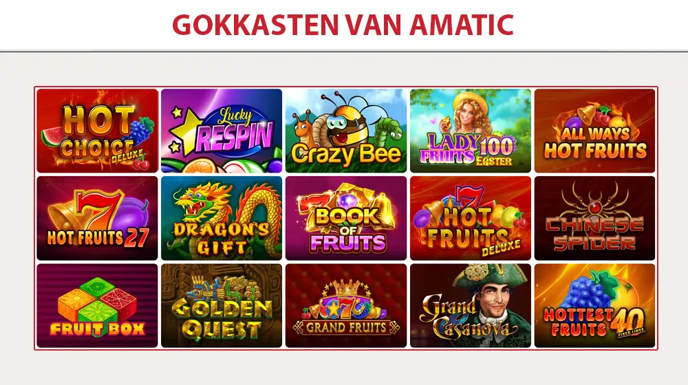 Online videoslots van Amatic