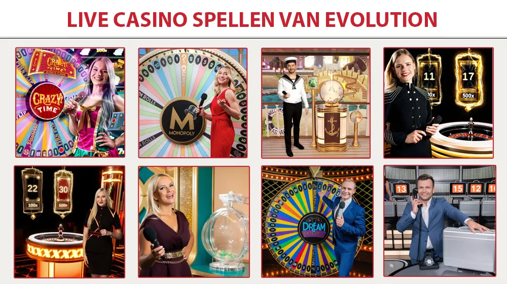 Live casino spellen van Evolution