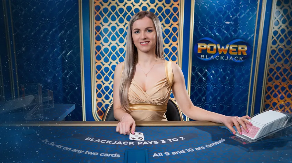 Power Blackjack van Evolution in een live casino spelen
