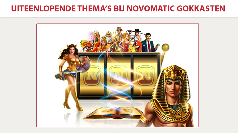 Veel soorten thema's worden gebruikt bij Novomatic gokkasten