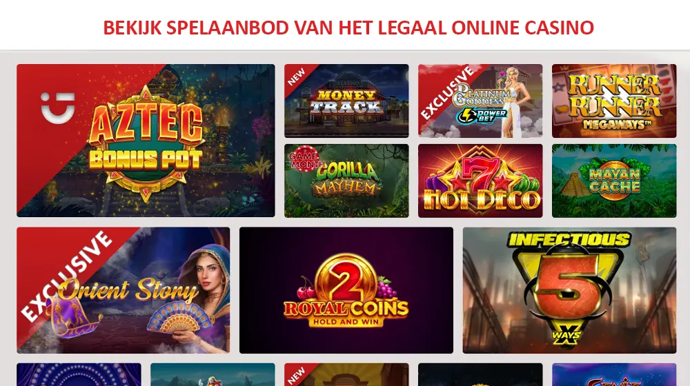 Bekijk het spelaanbod van het casino