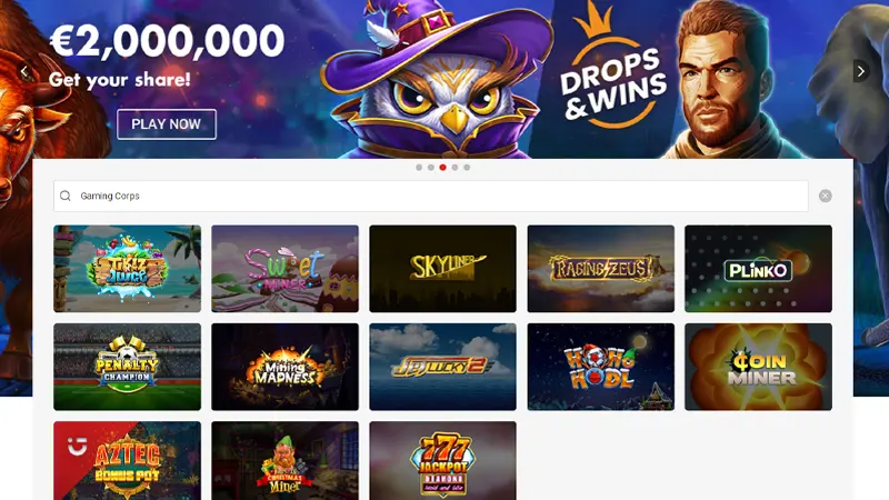 Circus Casino vult lobby aan met Gaming Corps spellen