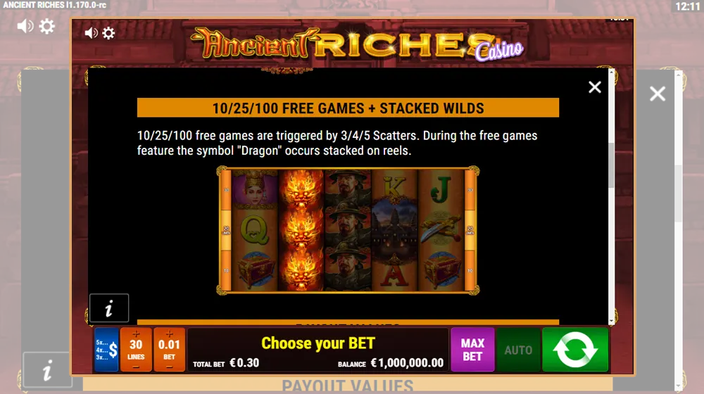 Free spins spelen bij Ancient Riches