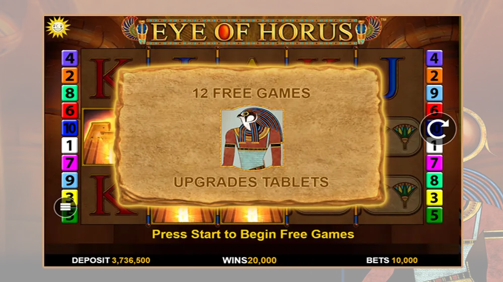 Winstgevende free spin feature van Eye of Horus