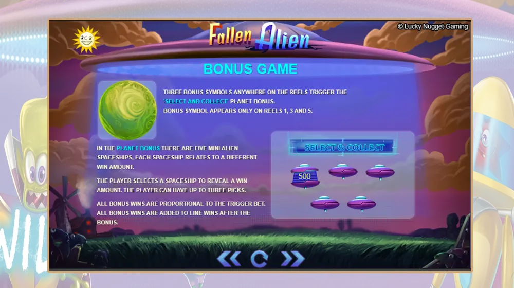 Bonusspel van Fallen Alien