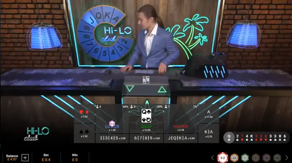 Hi Lo Game Show van Playtech